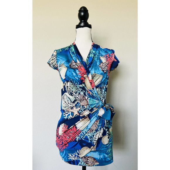 Sea You Soon Collared Top in Costal Blue